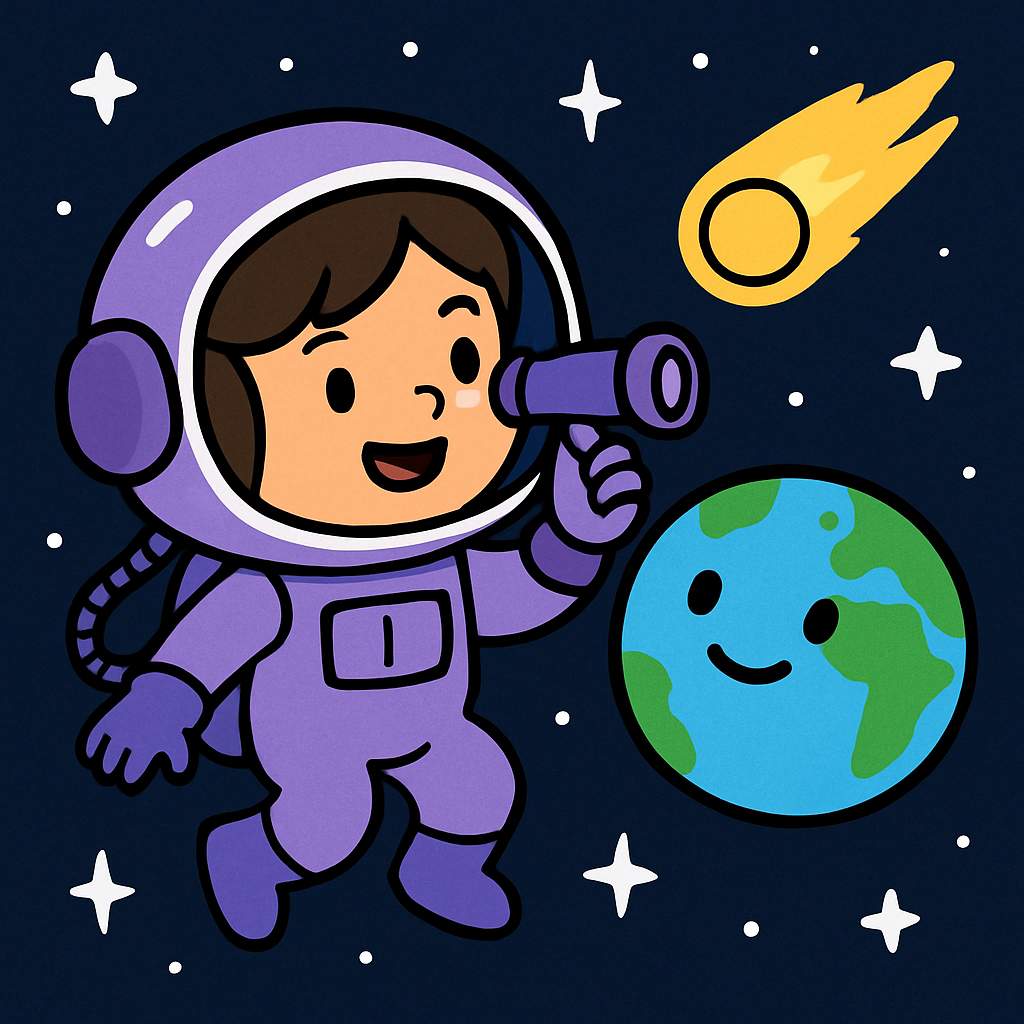 Curious Girl Exploring Deep Space painting diamond kit