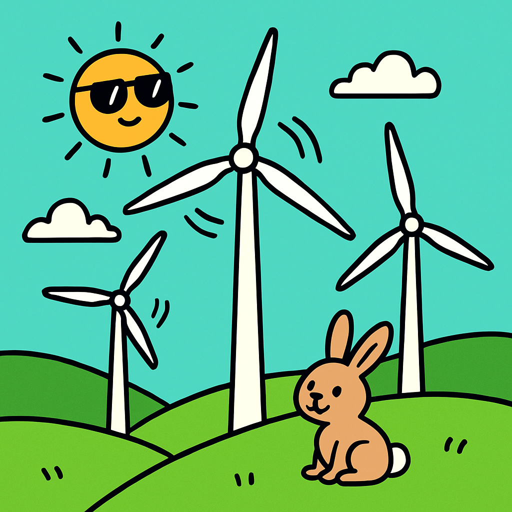 Wind Turbines On Sunny Green Hills Paint by diamonds kits