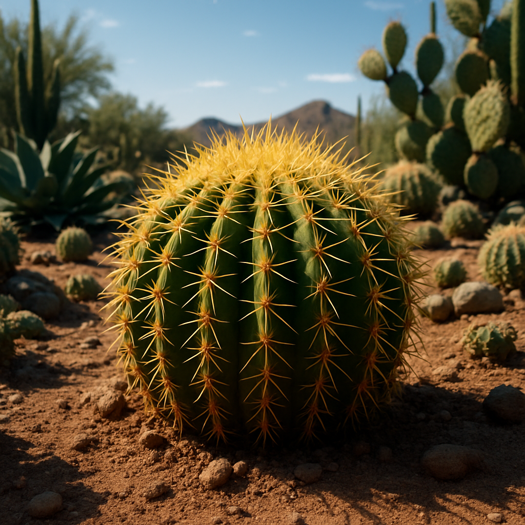 Golden Barrel Cactus In Desert Botanical Garden Paint by diamonds art