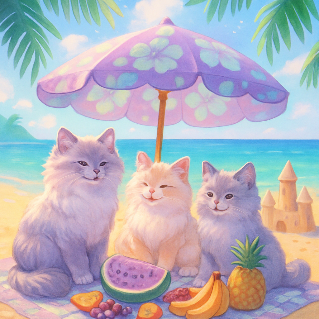 Parasol Picnic Pals paint by diamonds