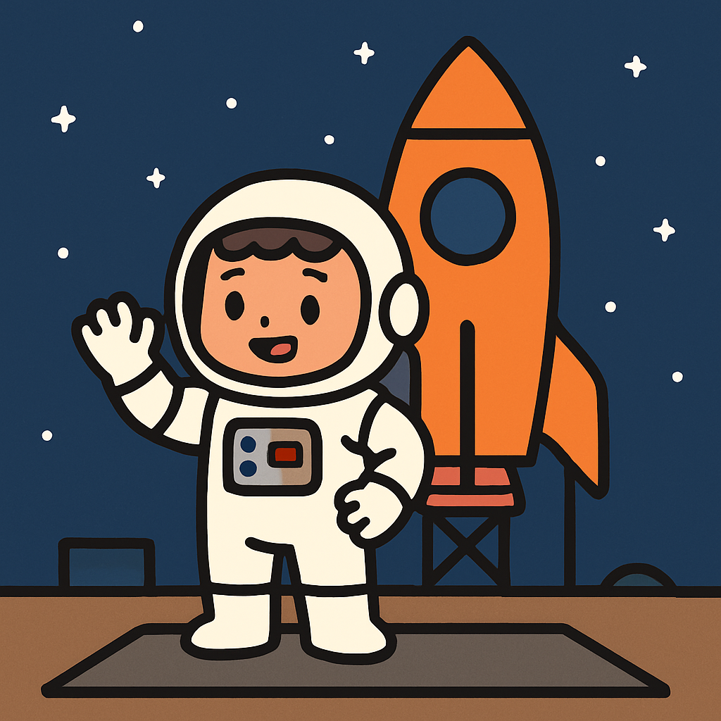 Young Astronaut Launchpad painting diamond kit