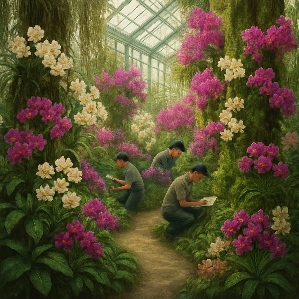 Orchid Collection Singapore Botanic Gardens paint by diamond