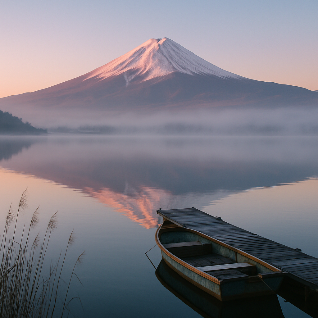 Lake Kawaguchi Mirror At Dawn DIY paint by diamonds
