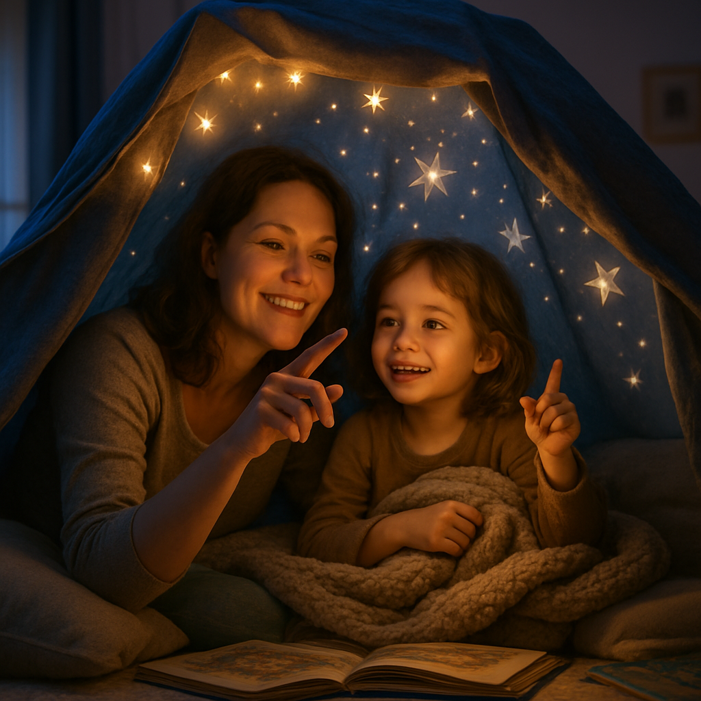 Moonlit Storytime Under Constellation Canopy painting diamond kit
