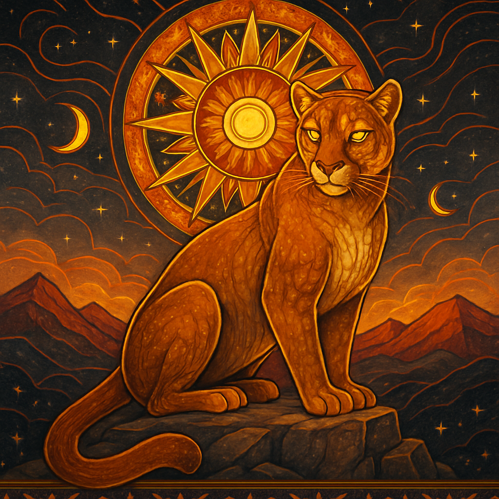 Mountain Lion Of The Amber Gold Dusk DIY paint by diamonds