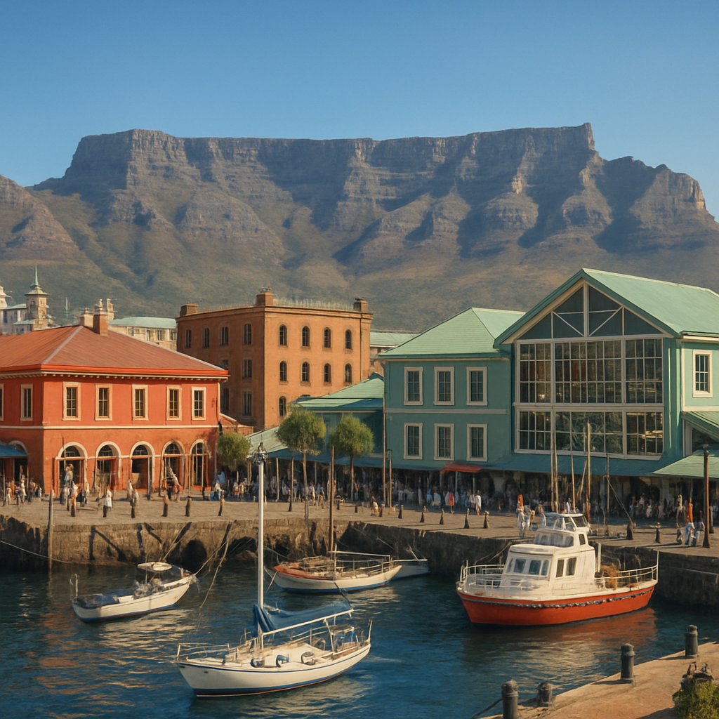 Cape Town Waterfront Urban Panorama paint by color