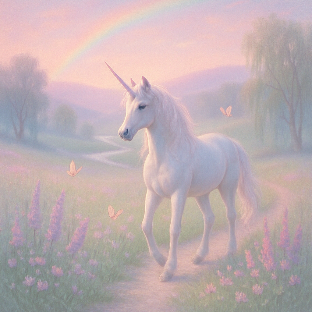 Unicorn Sunrise Meadow Path painting diamond kit