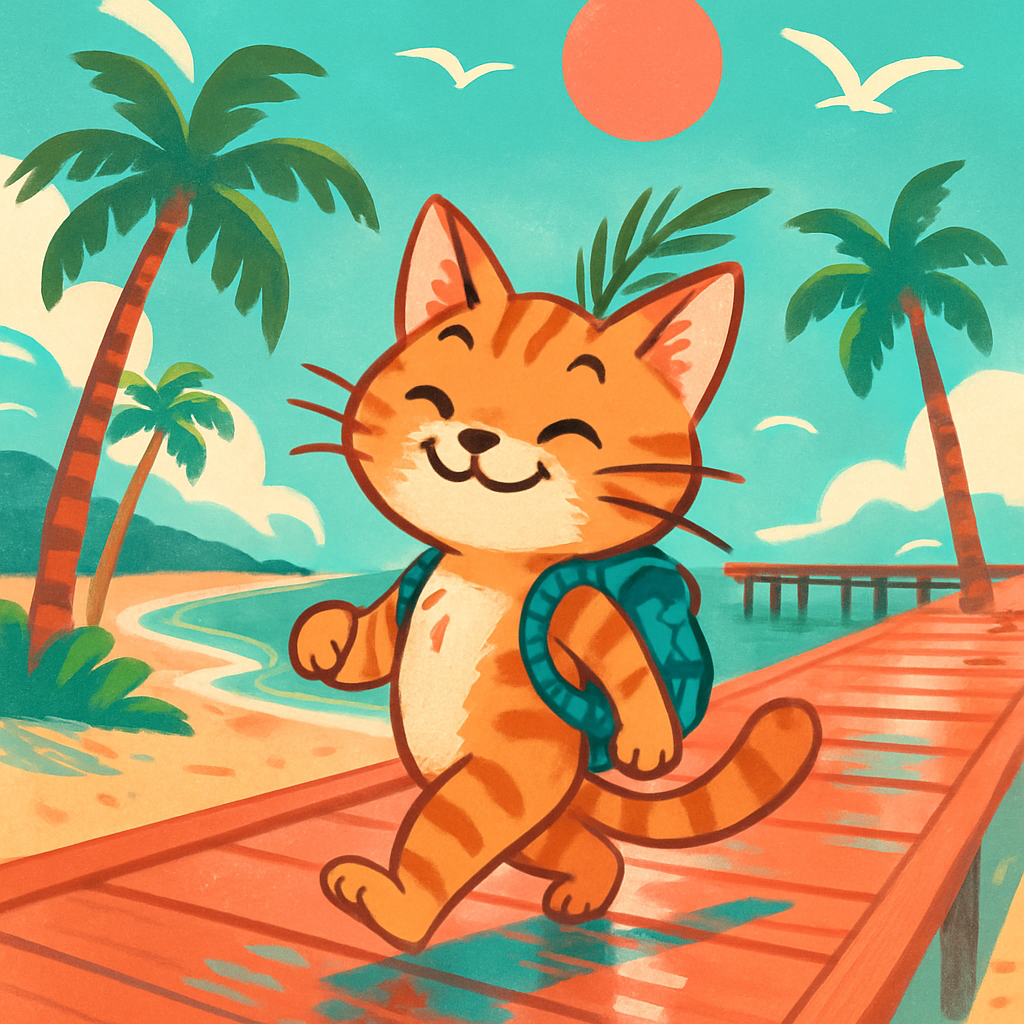 Boardwalk Stroll Cat DIY paint by diamonds