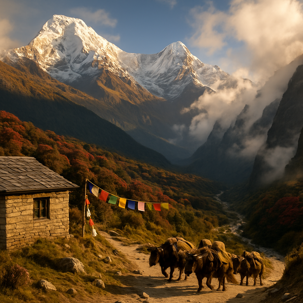 Majestic Annapurna Sanctuary Panorama Paint by diamonds kits