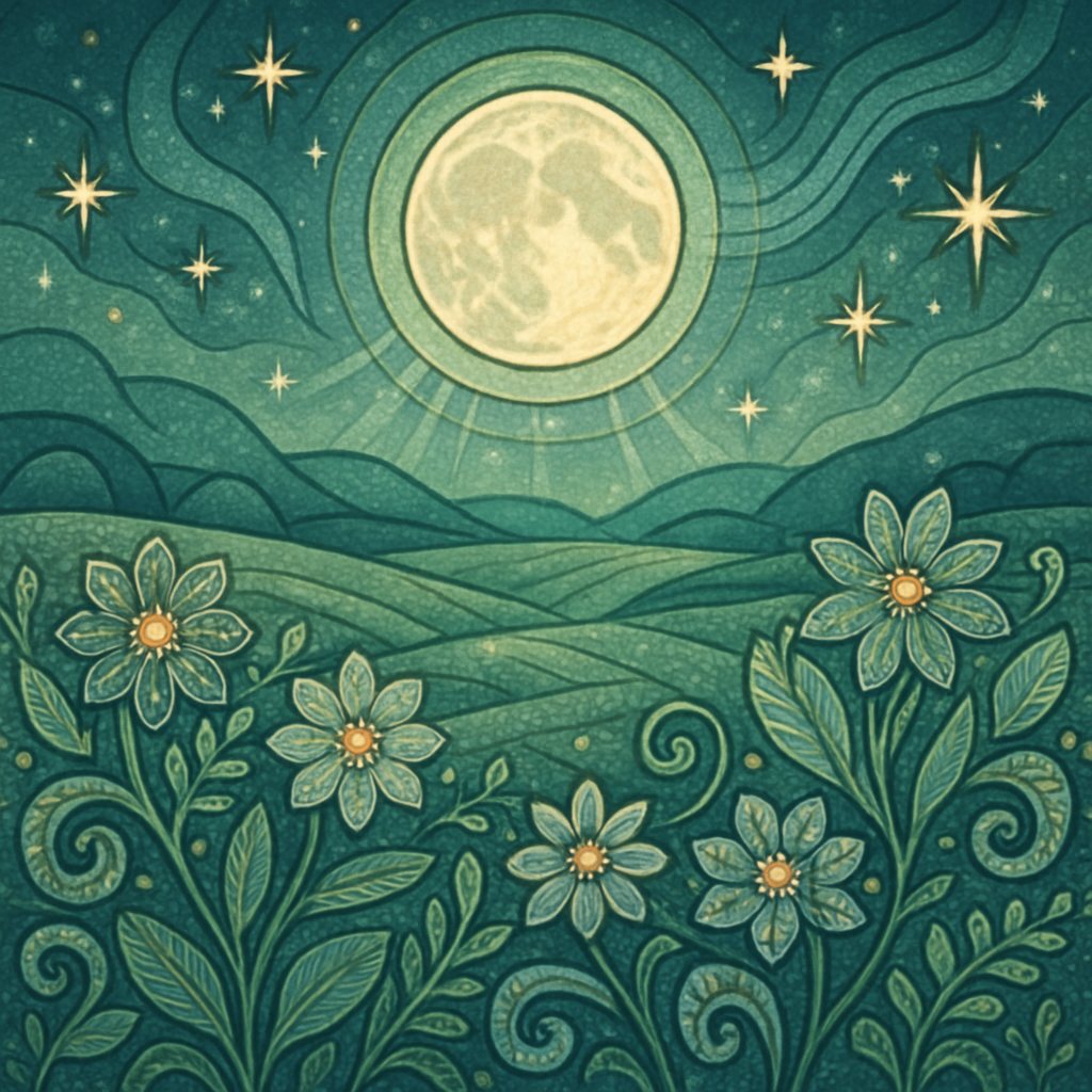 Twilight Meadows With Luminous Moon Halo paint by diamond