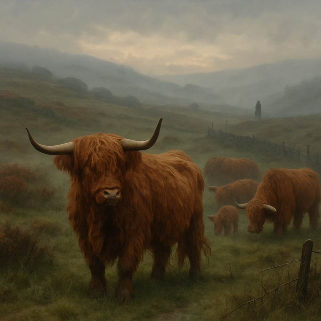 Heritage Scottish Highland Cattle paint by diamond
