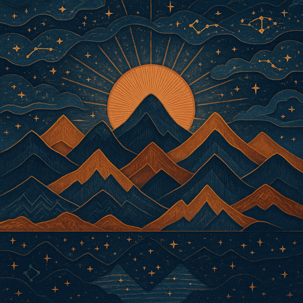 Celestial Peaks Tapestry paint by color
