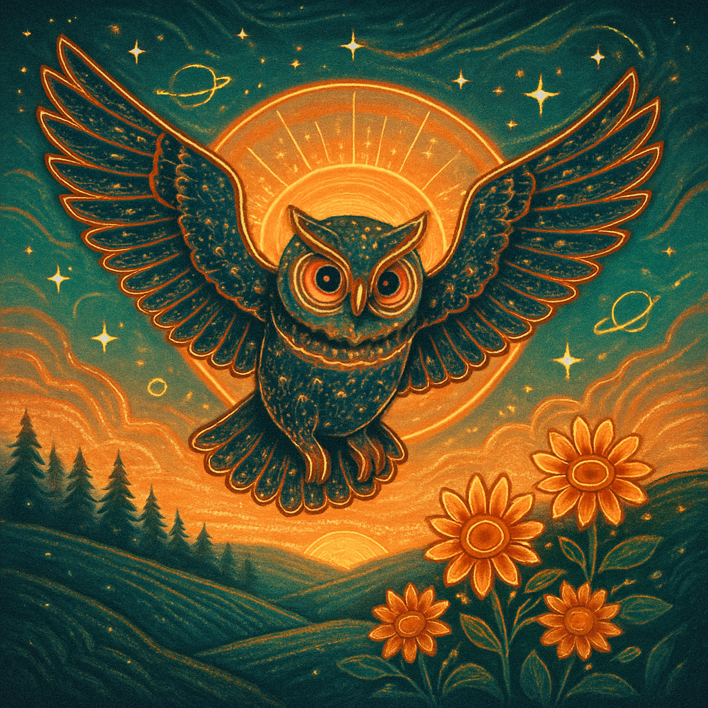 Owl Of The Radiant Sunrise diamonded painting kits