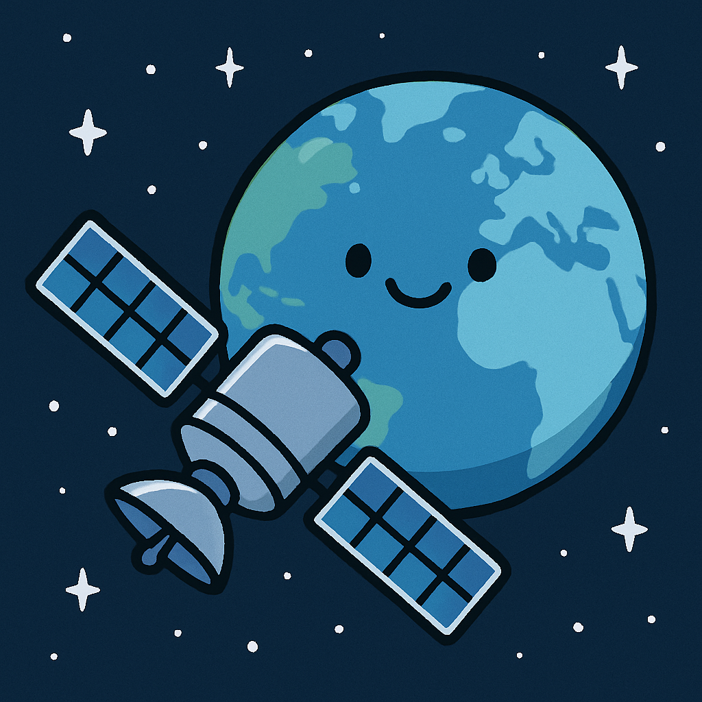 Satellite Orbiting Smiling Earth Paint by diamonds kits