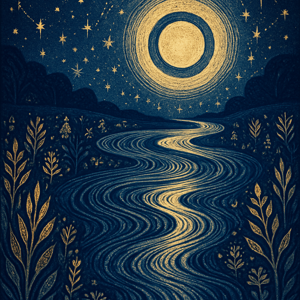Starlit River Folk diamond painting