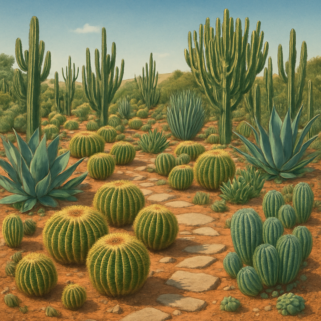 Negev Desert Cactus Garden Israel paint by color