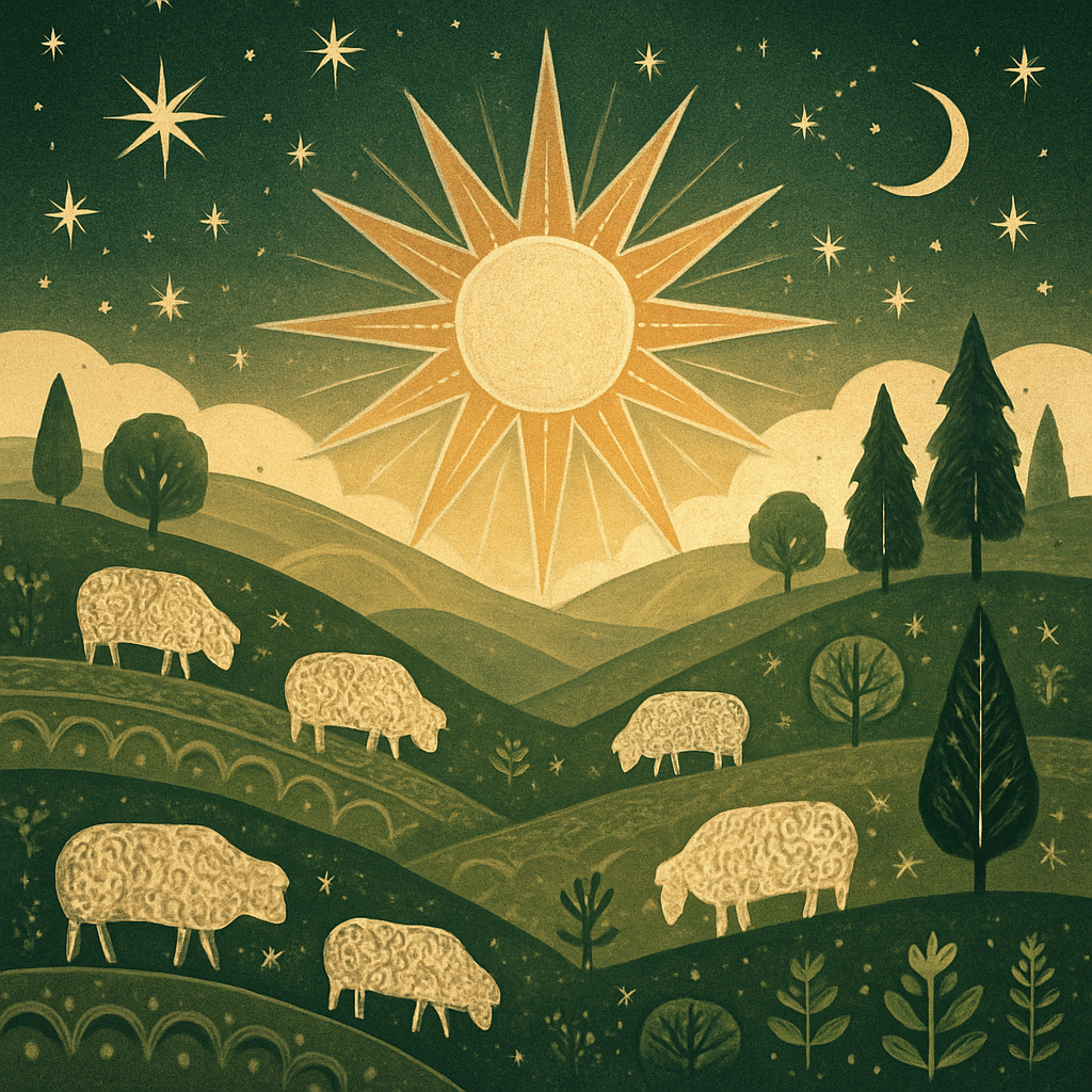 Sunlit Ridge Celestial Landscape paint by diamonds