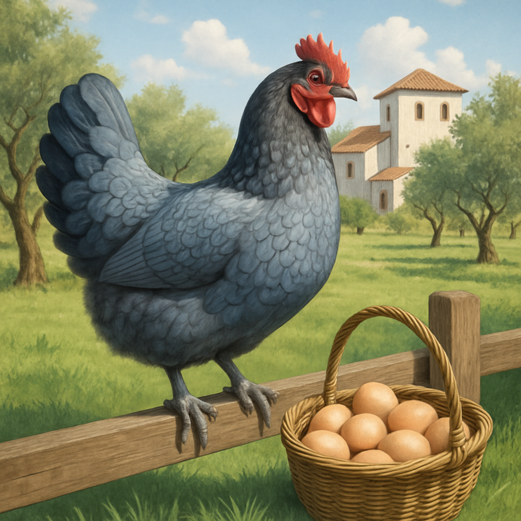 Blue Andalusian Layer Chicken Painting by diamonds kit