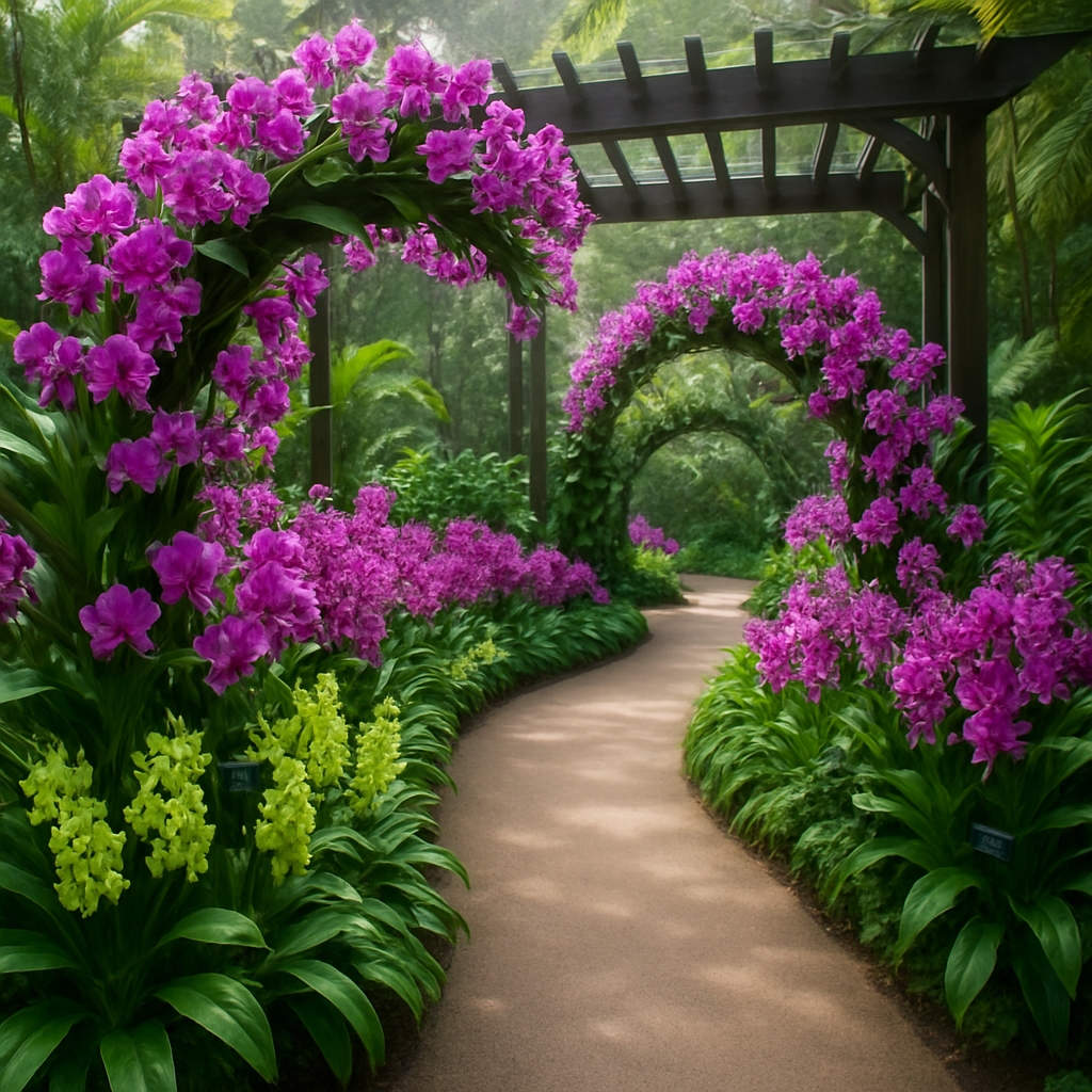 Exotic National Orchid Garden Showcase diamond painting