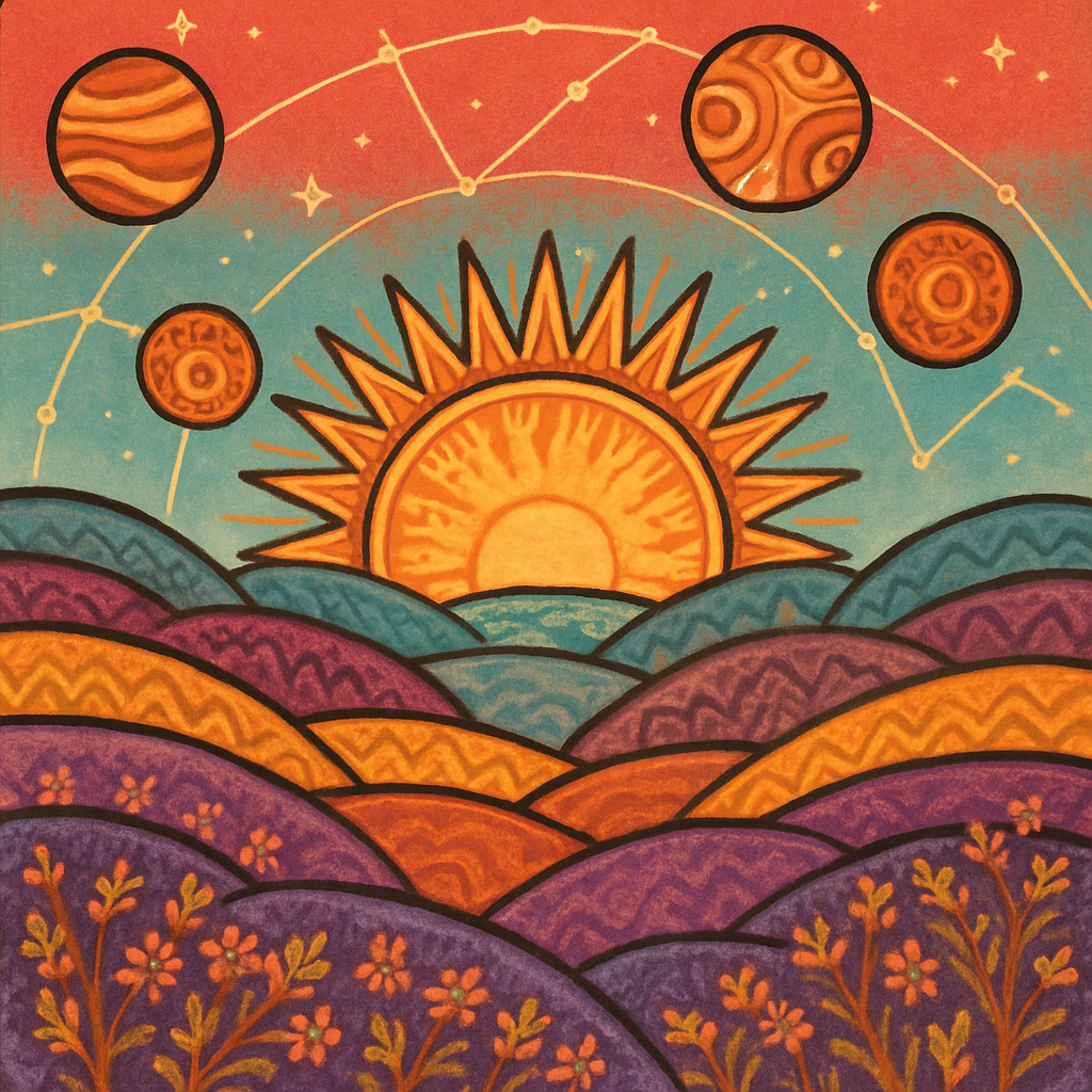 Celestial Sunrise Over Heather Hills painting diamond kit