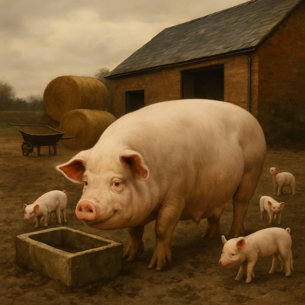 Large White England Pig Paint by diamonds art