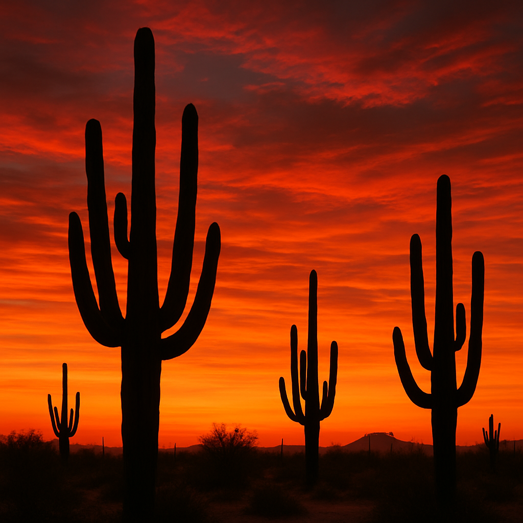 Saguaro Cactus Skyline Paint by diamonds art