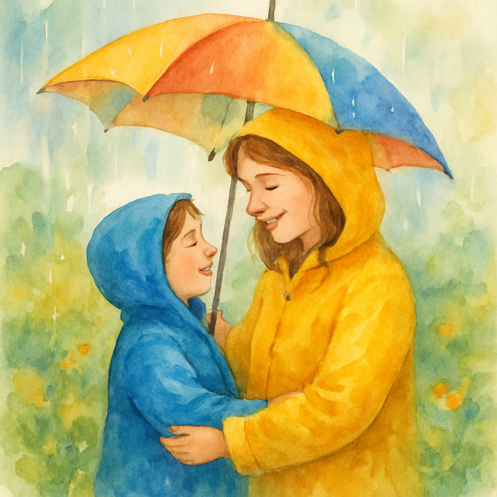 Gentle Raindrops And Warm Hugs painting diamond kit