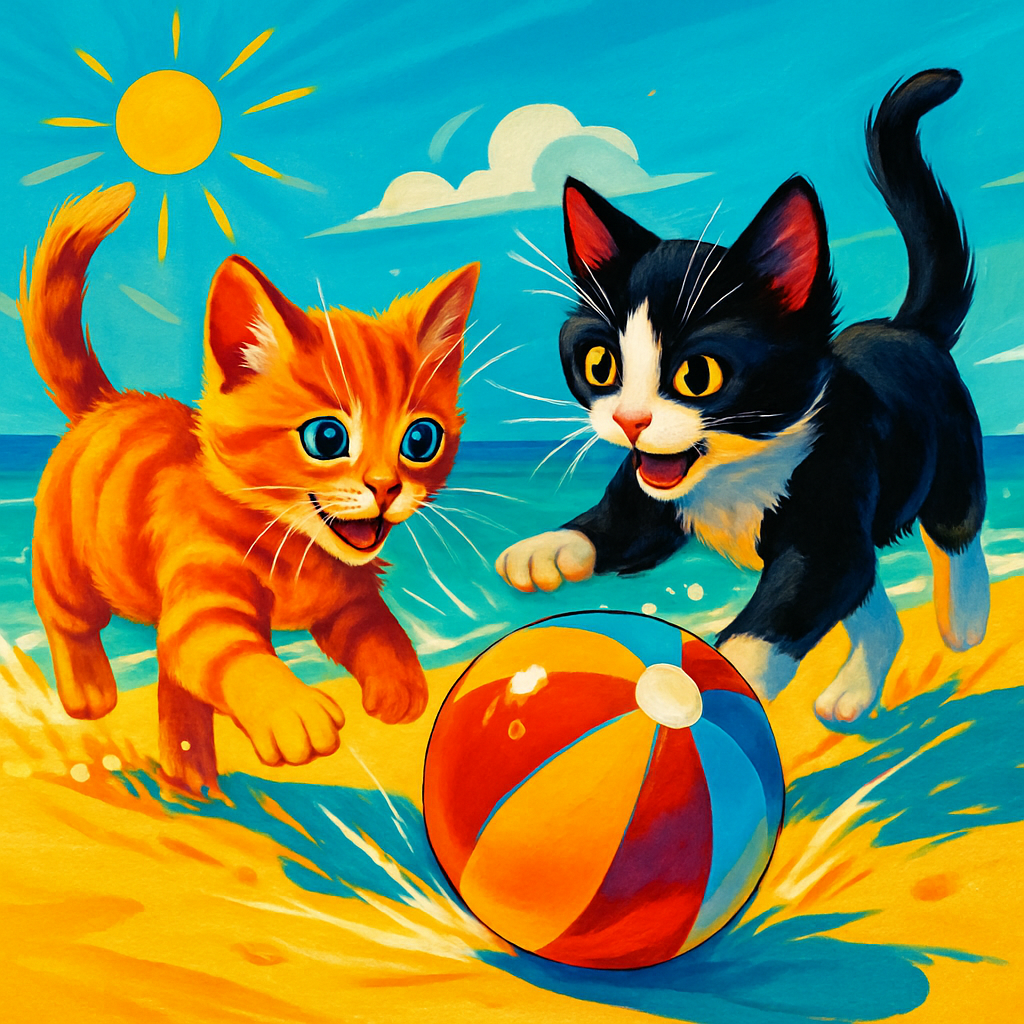 Beach Ball Romp On Lime Sand diamond painting
