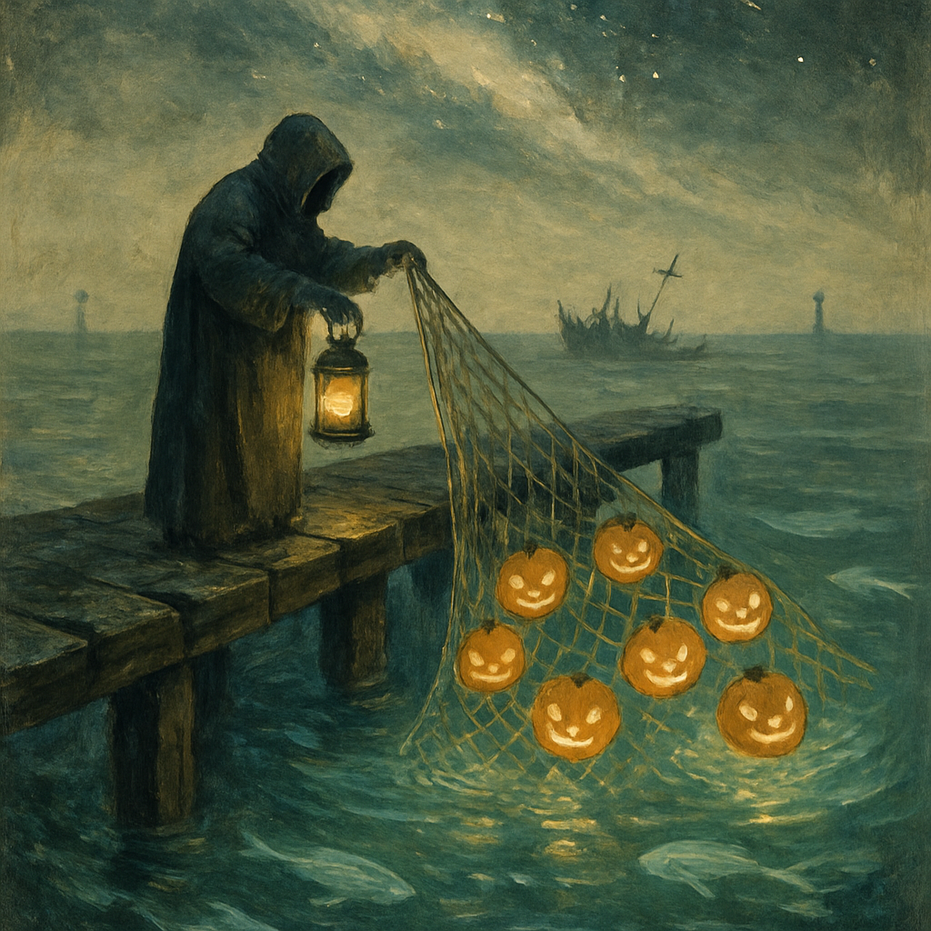 Lantern Fisher On The Foggy Pier paint by diamond