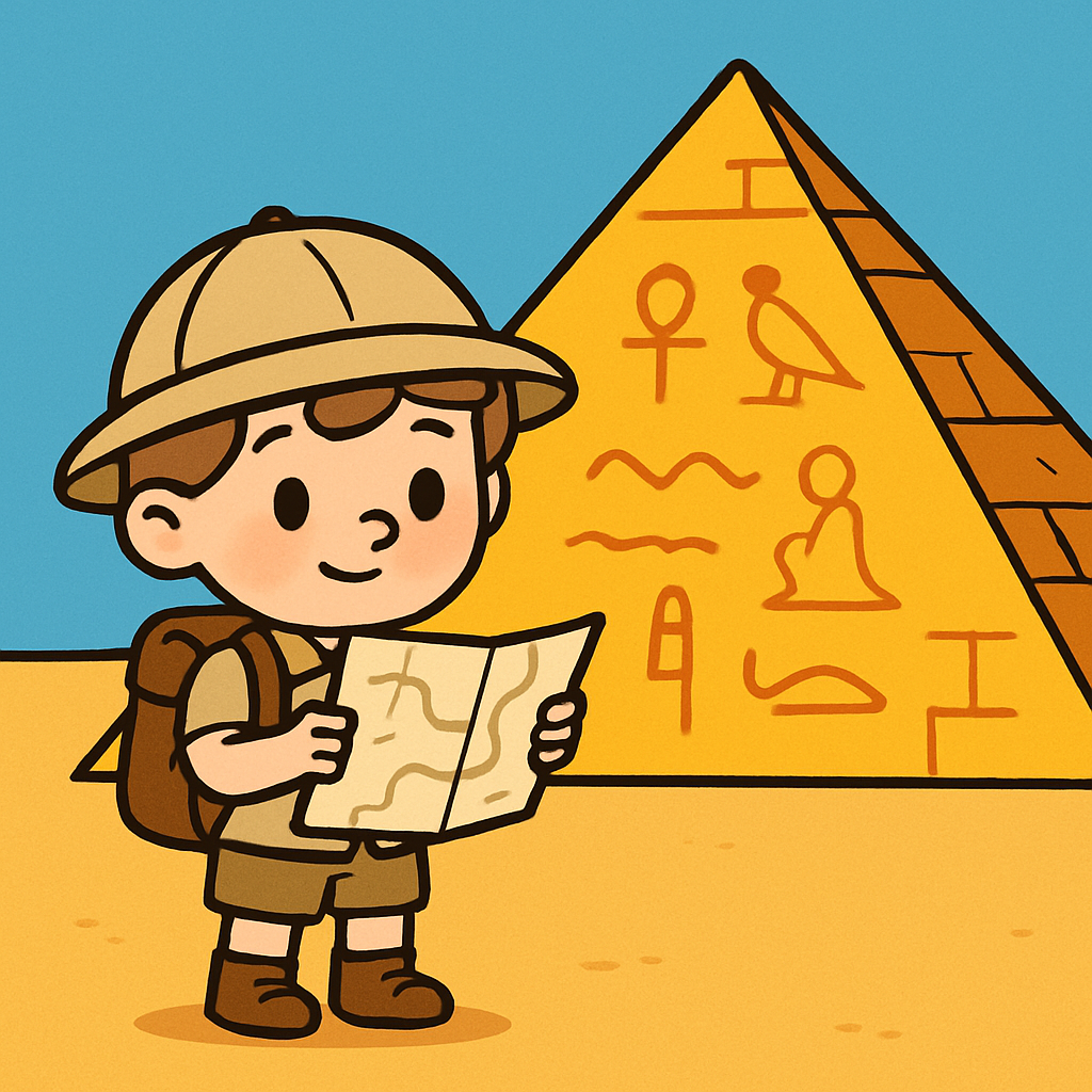 Ancient Egypt Explorer With Pyramid diamond painting