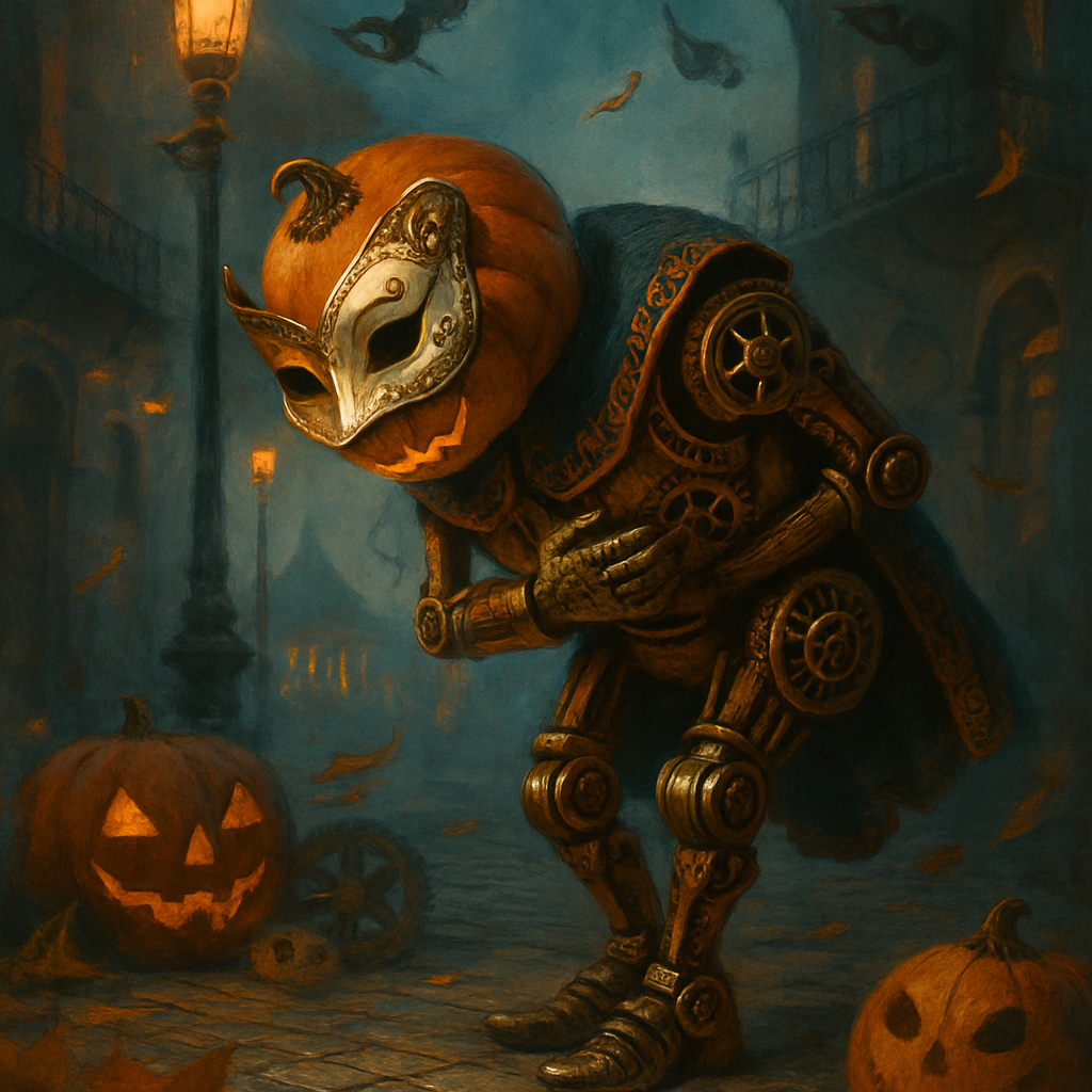 Pumpkin Clockwork Masquerade diamond painting