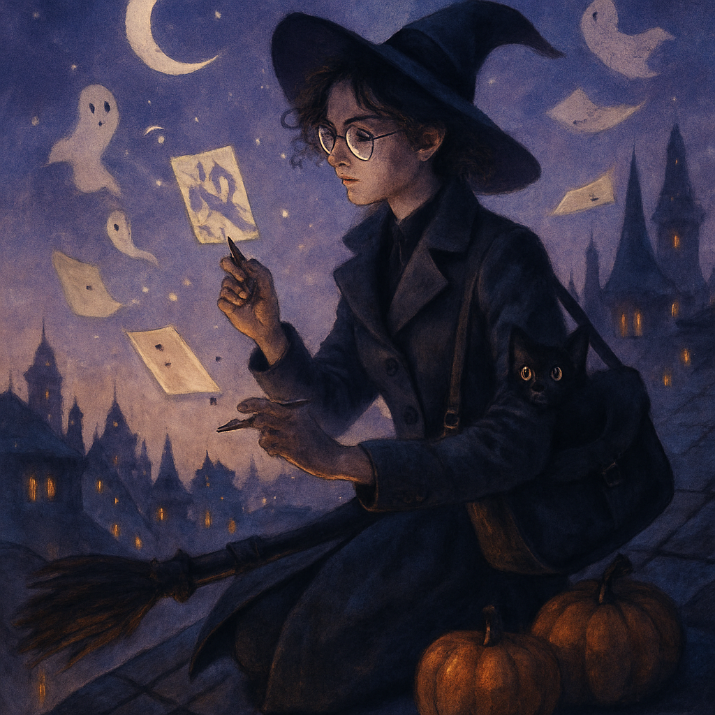 Midnight Witch Postcard diamonded painting kits