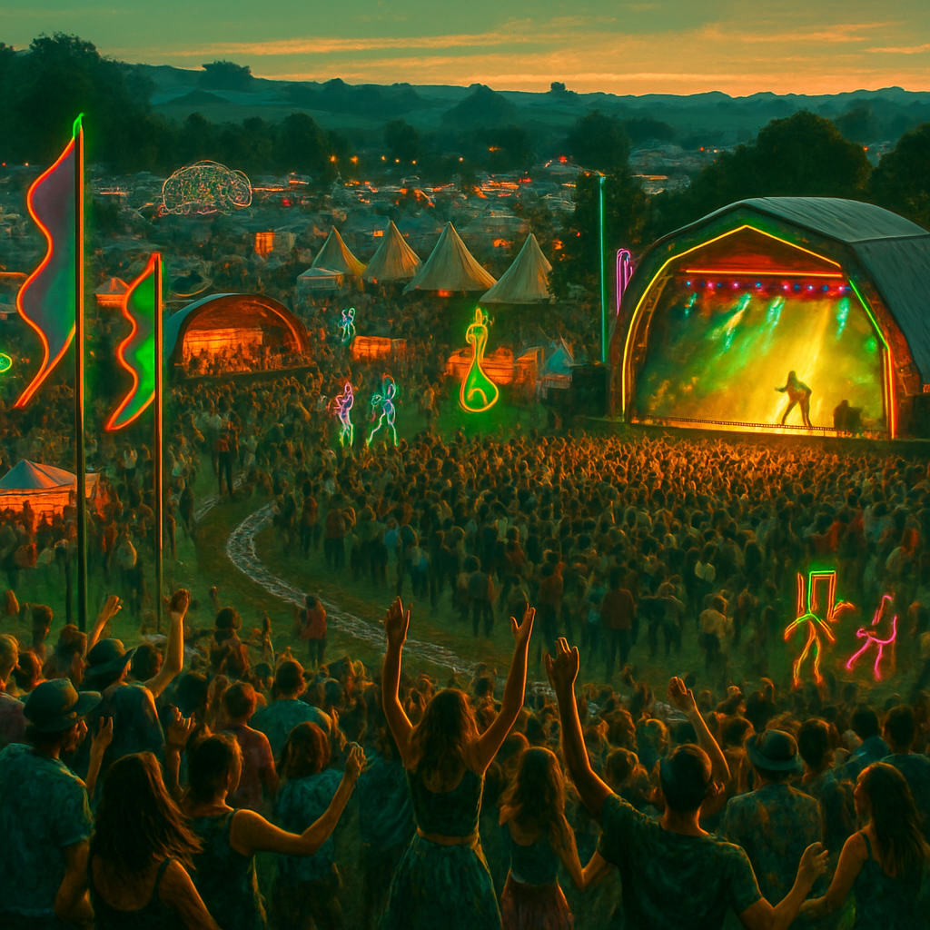 Glastonbury Music Festival Experience paint by color