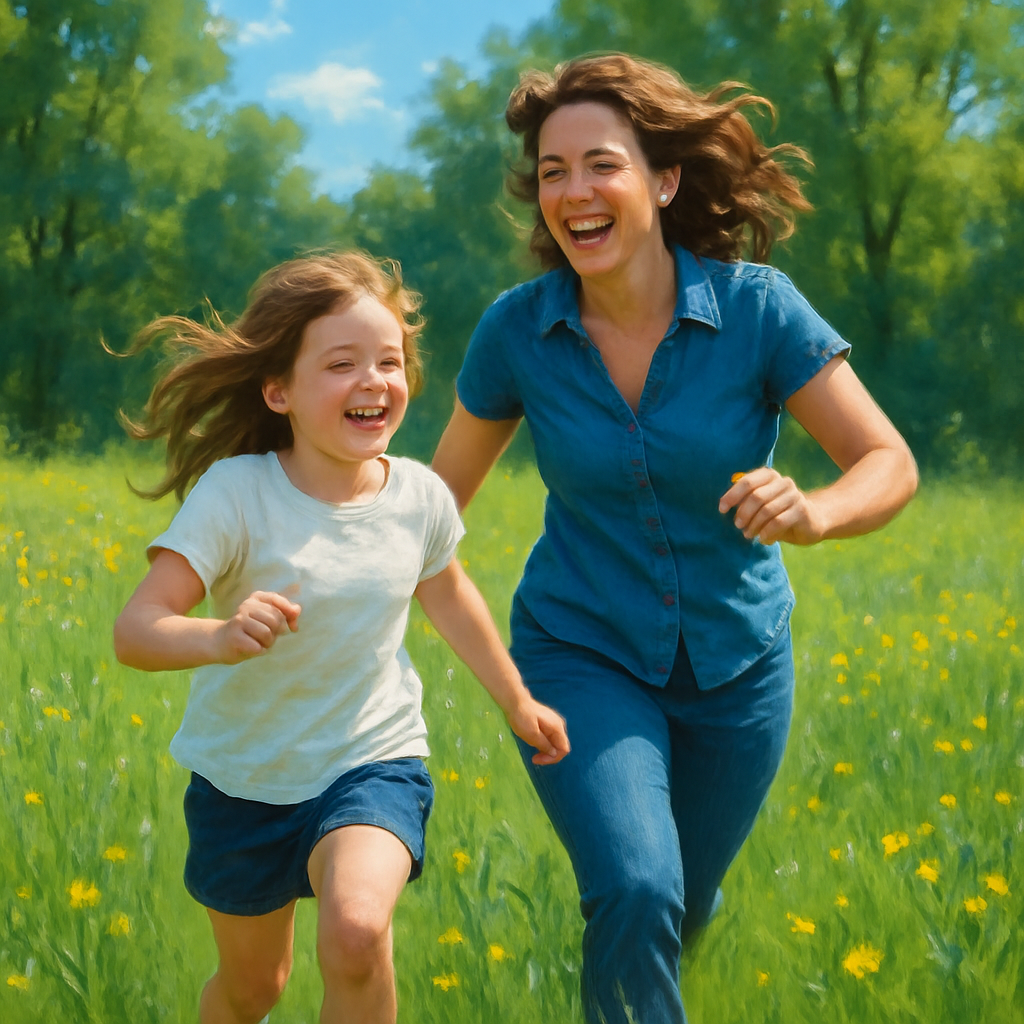 Playful Laughter In A Sun-Dappled Meadow Paint by diamonds kits