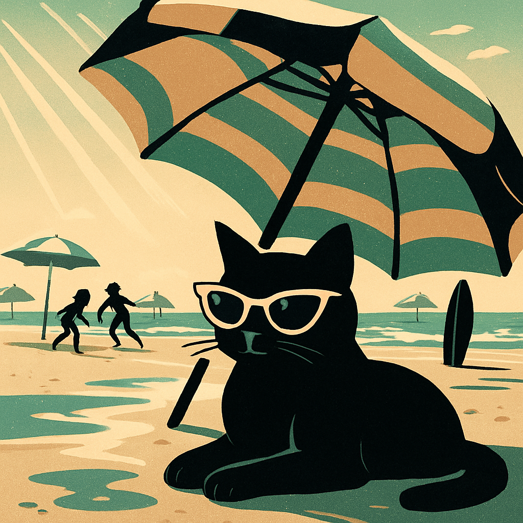 Umbrella Shade Cat paint by diamond