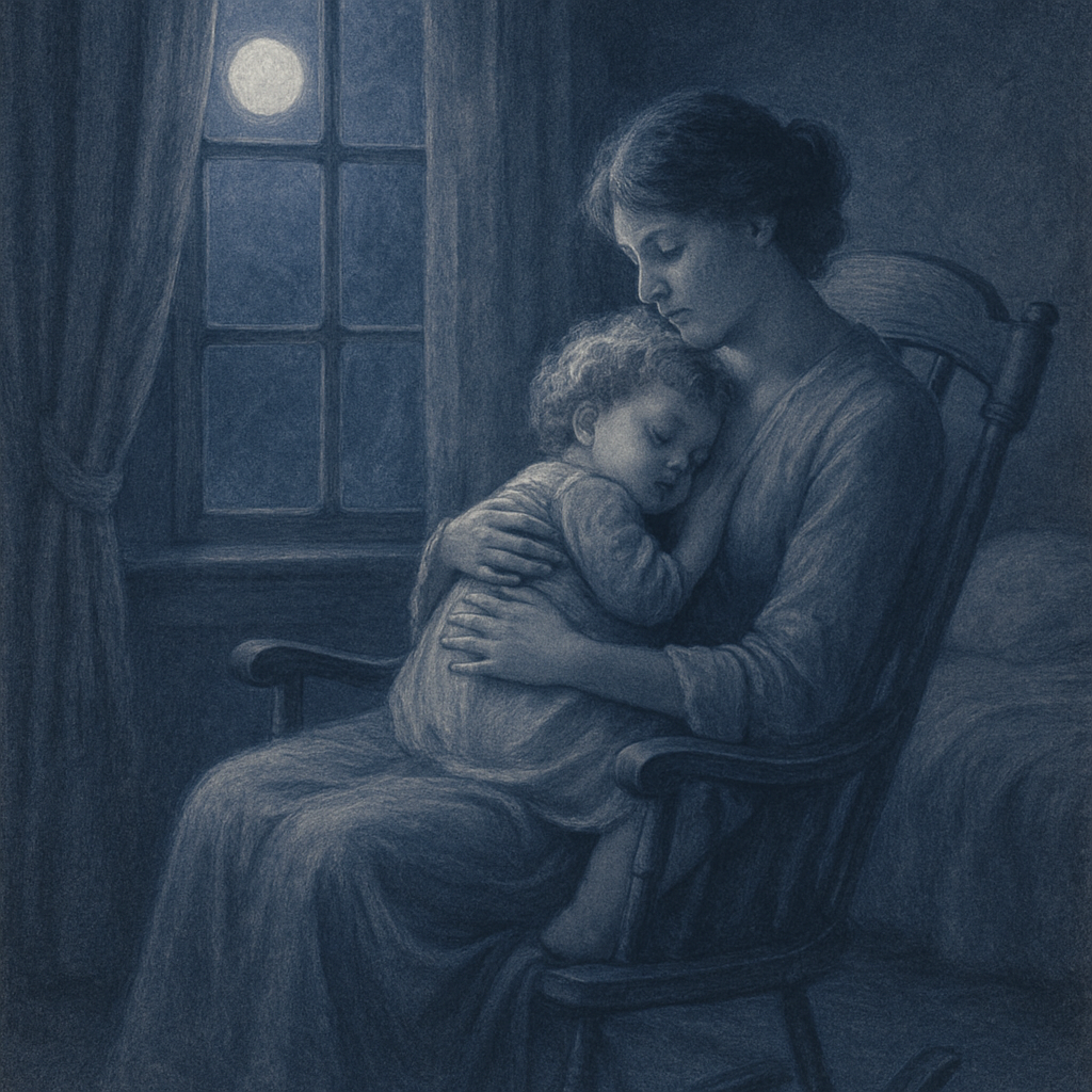 Moonlight Serenade Of A Mother’s Embrace paint by color