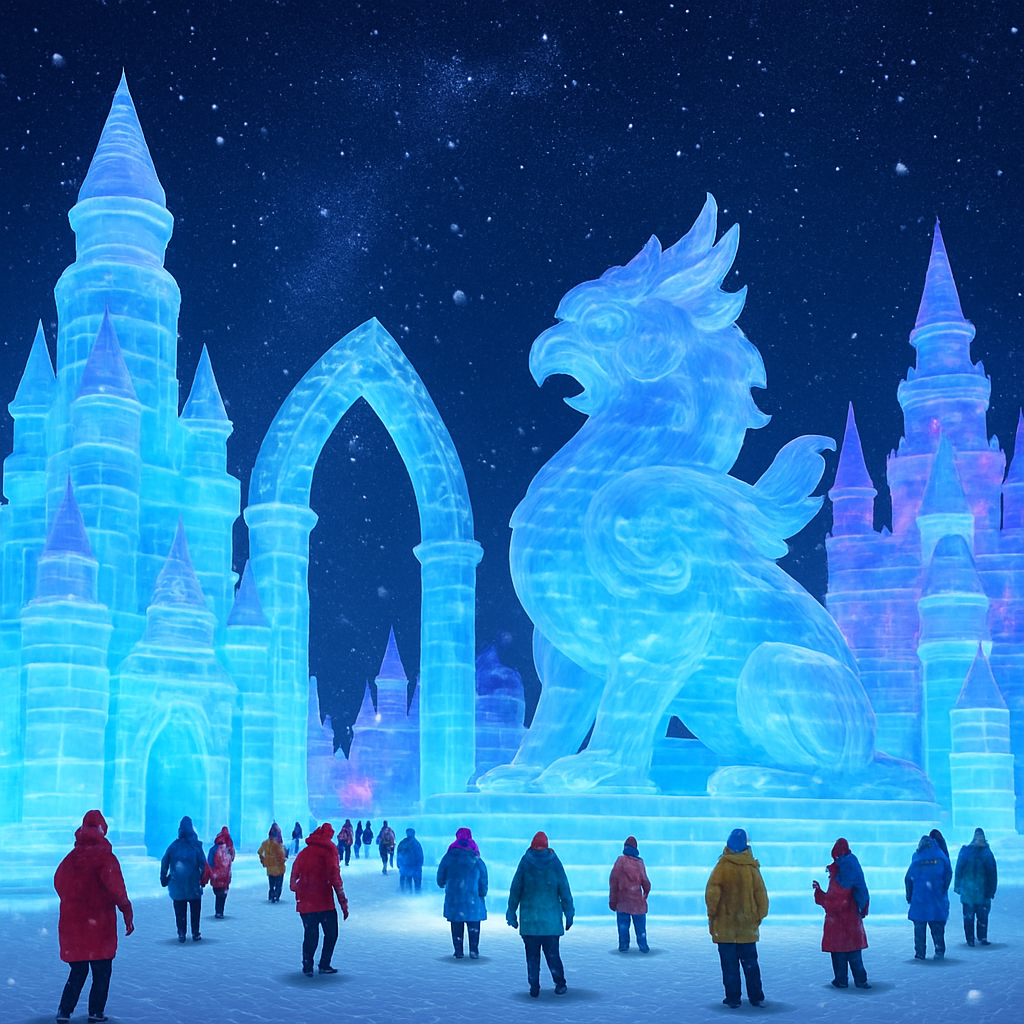 Harbin Ice Sculpture Festival Paint by diamonds art