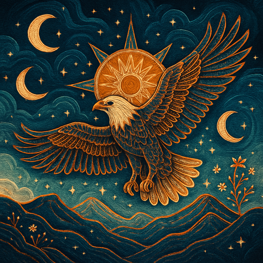 Harmony Mountain Eagle Painting by diamonds kit