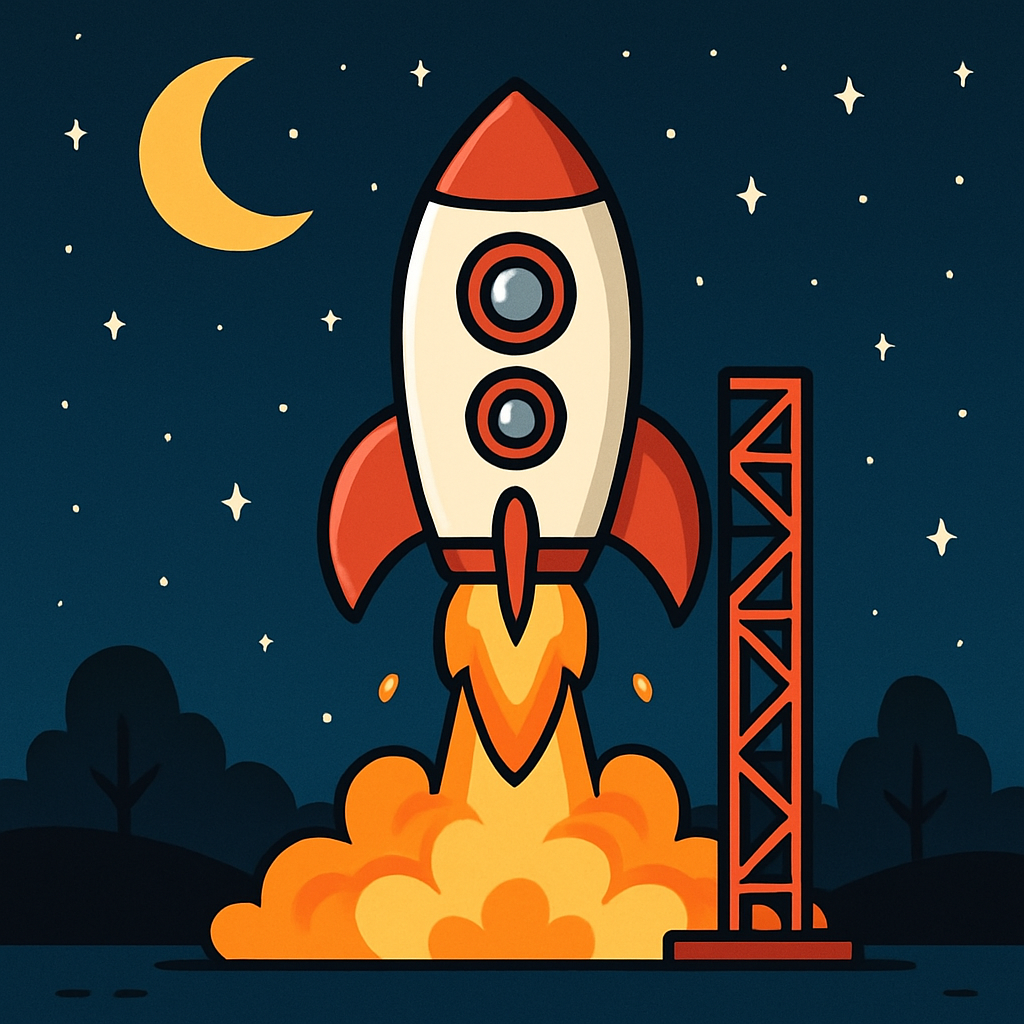 Rocket Launch Into Starry Space paint by diamond