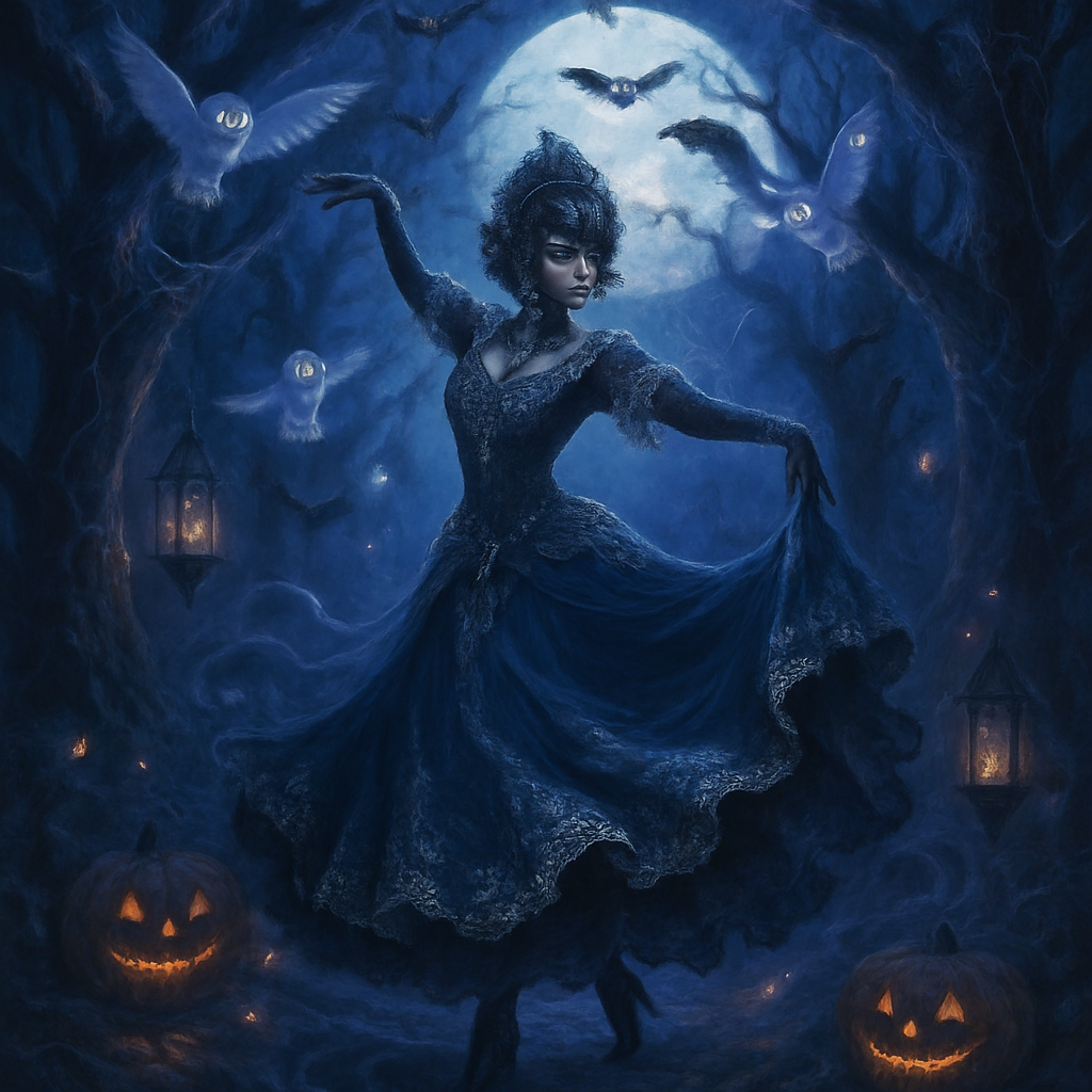 Midnight Masquerade With Phantom Owls diamond painting