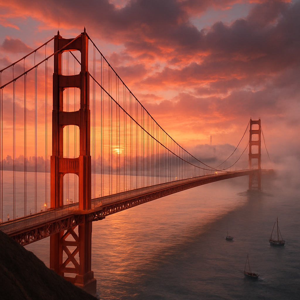 San Francisco Golden Gate Bridge Panorama Painting by diamonds kit