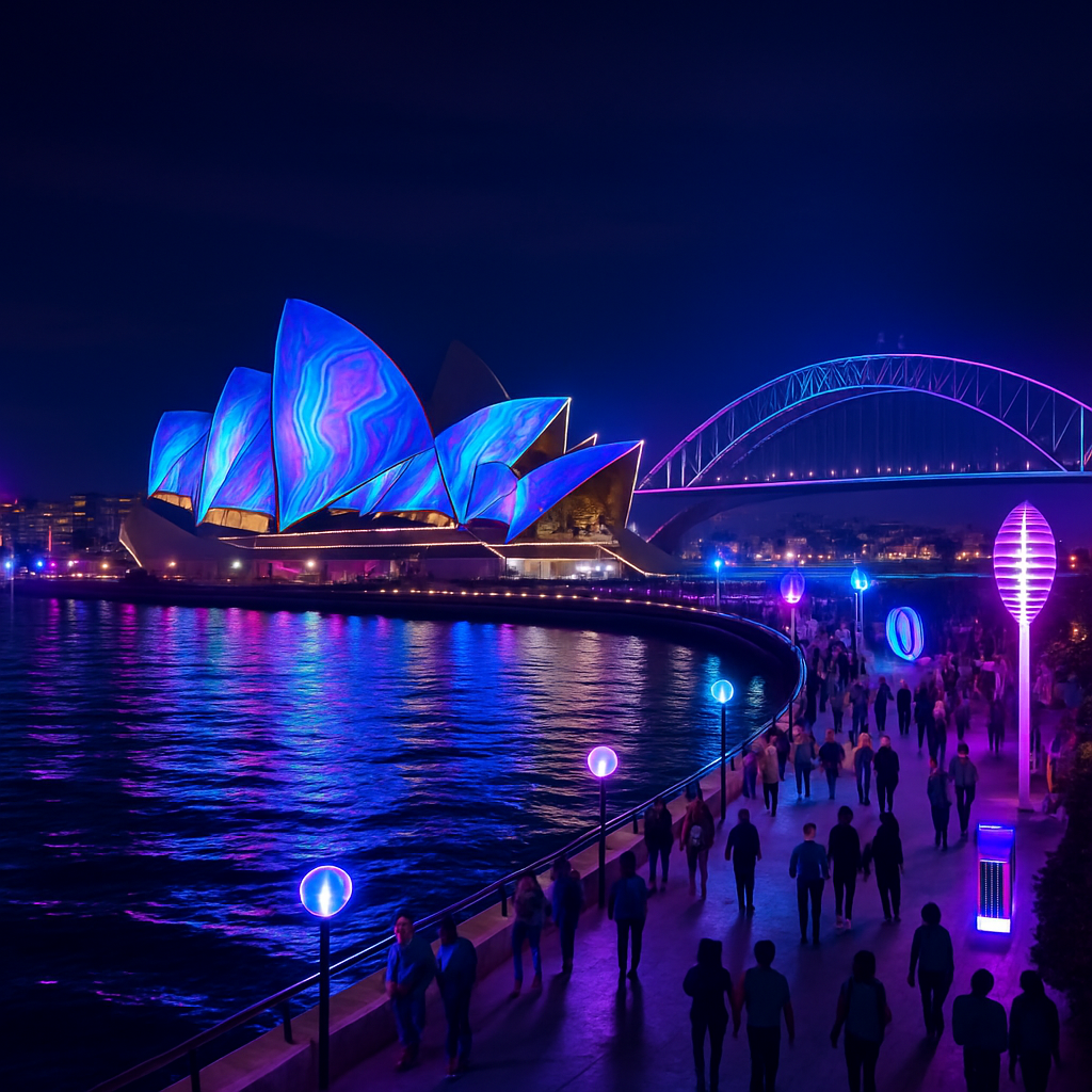 Sydney Harbor Vivid Lights Festival Paint by diamonds kits