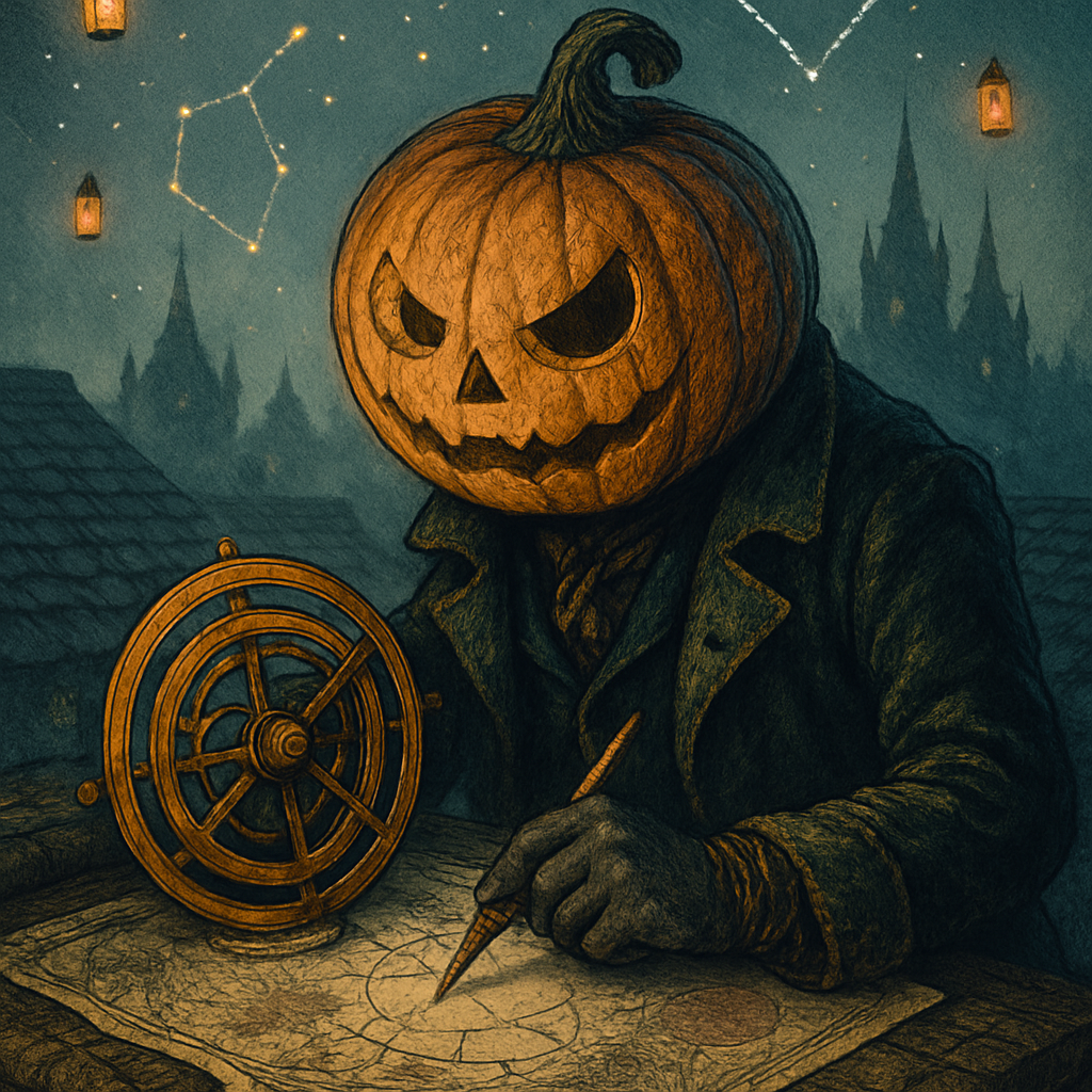Midnight Pumpkin Cartographer Paint by diamonds kits