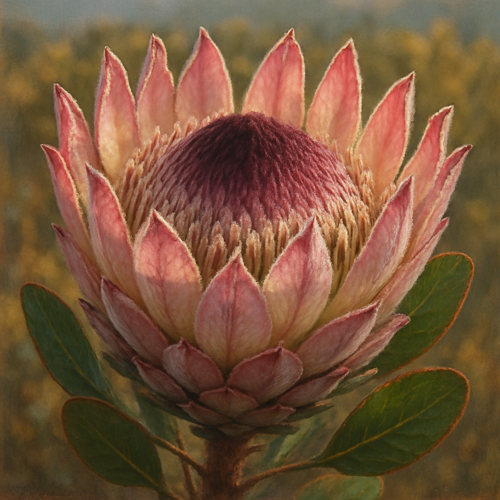 King Protea With Bold Center Protea Cynaroides diamond painting
