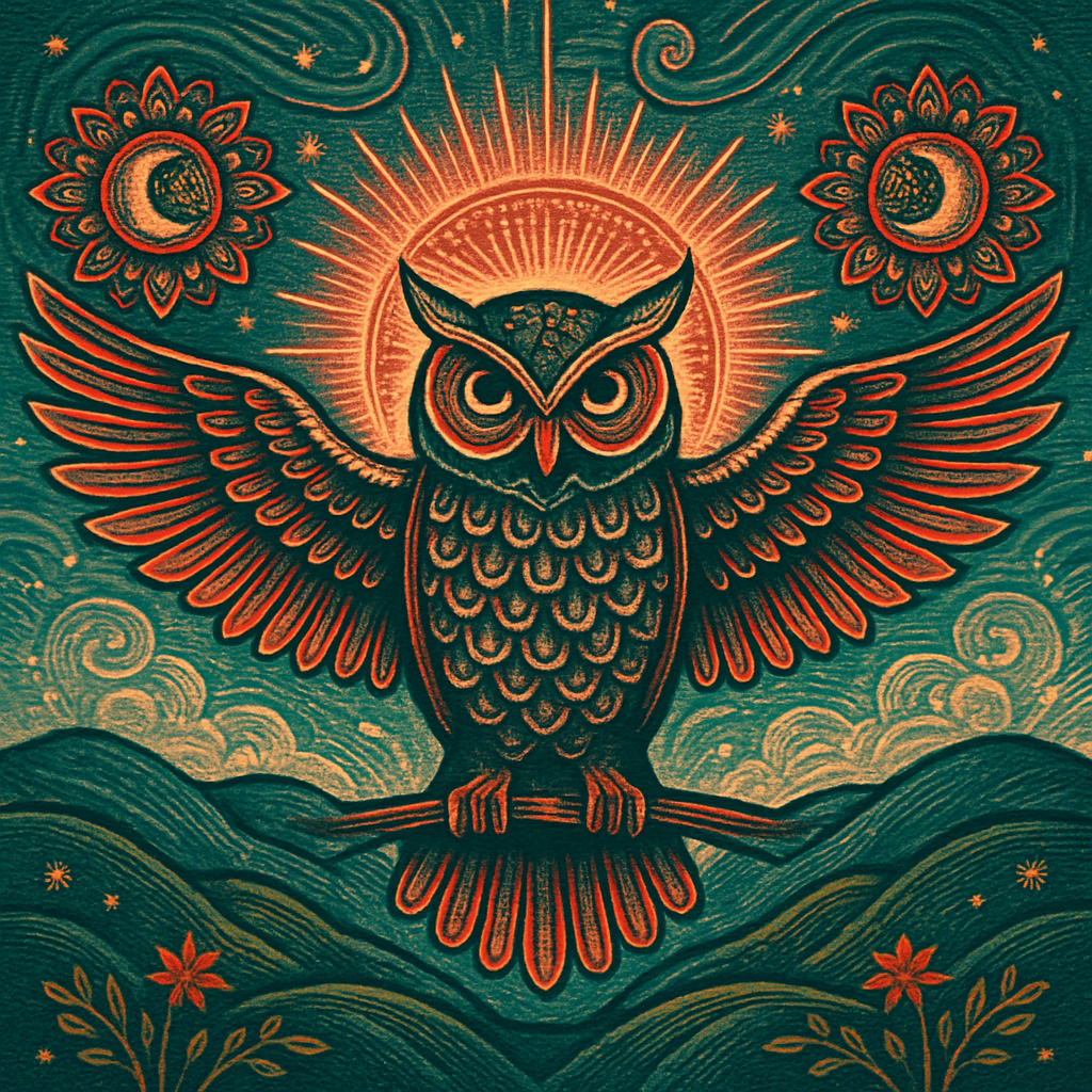 Owl Of The Starlit Sunrise paint by diamonds