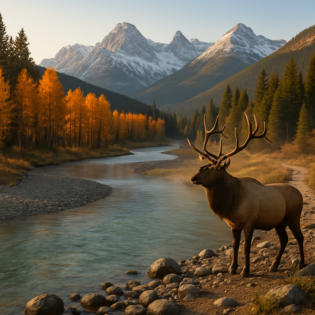 Autumn Bend In The Rocky River paint by color