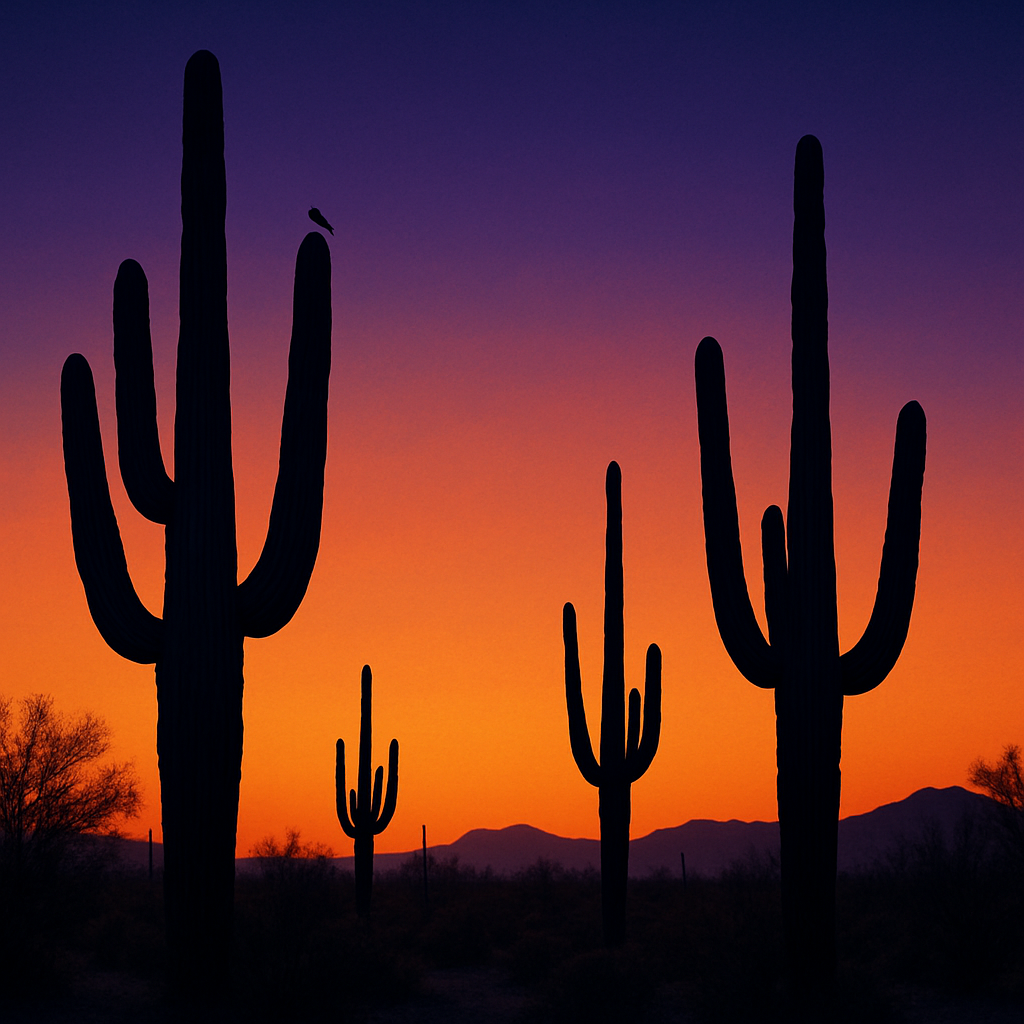 Carnegiea Gigantea Saguaro At Sunset painting diamond kit
