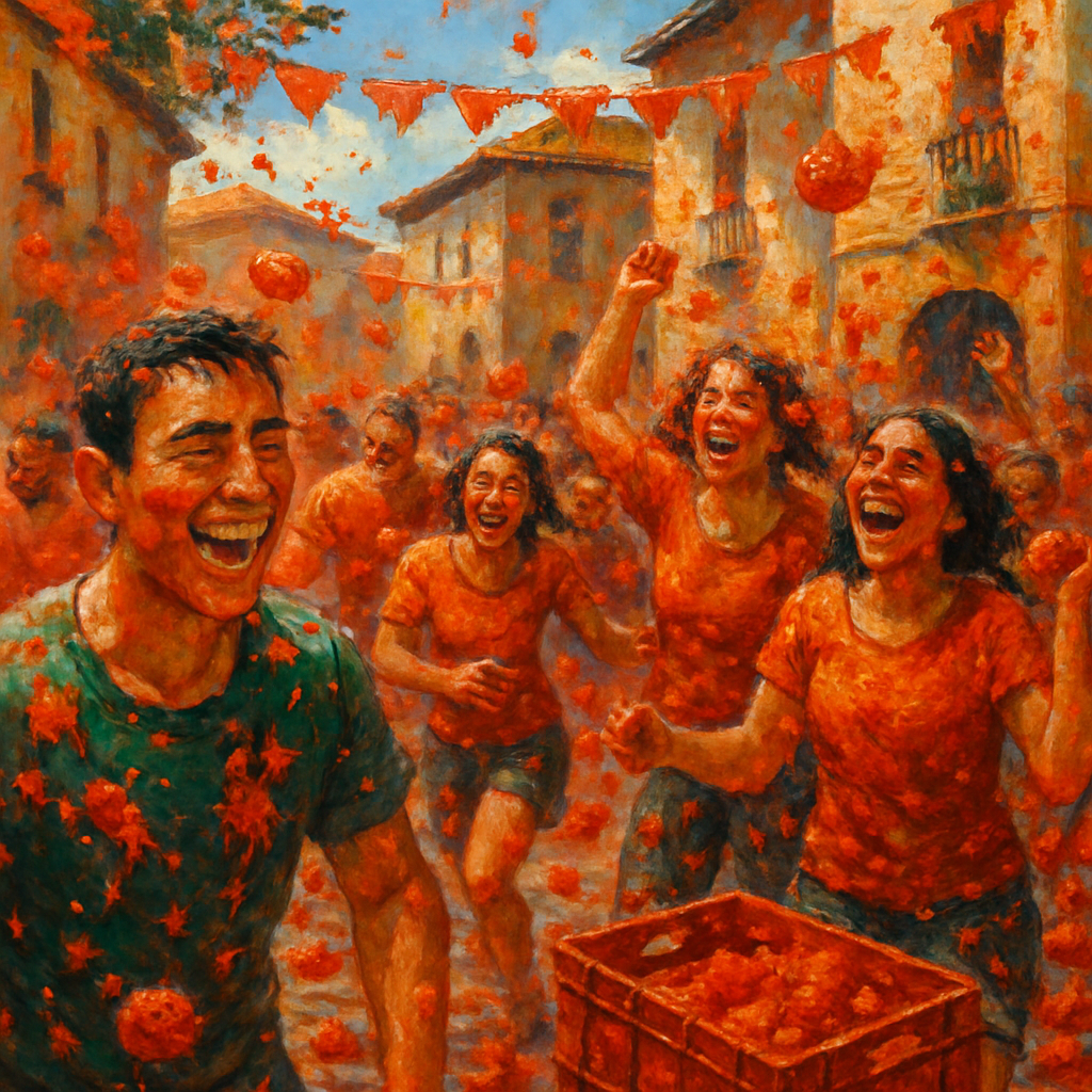 La Tomatina Tomato Clash Festival DIY paint by diamonds
