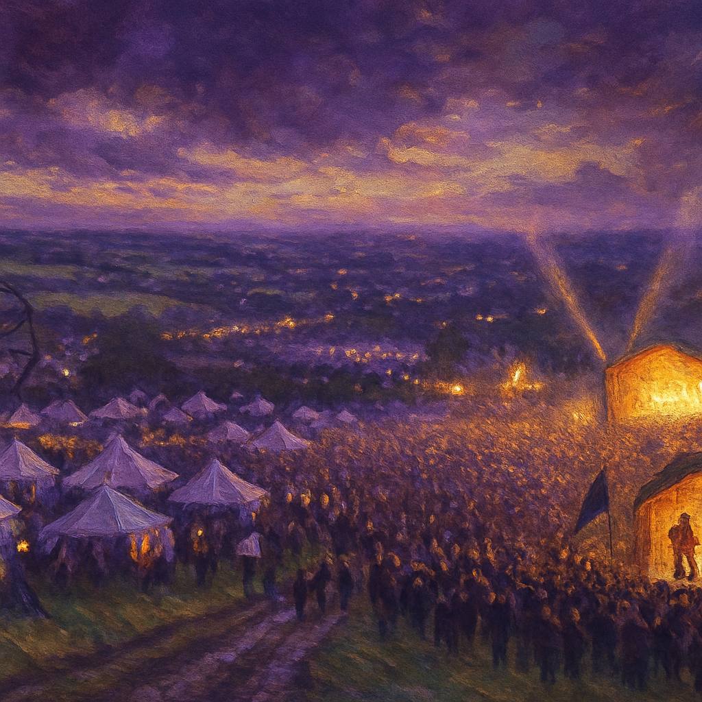 Glastonbury Music Festival Nightscape DIY paint by diamonds