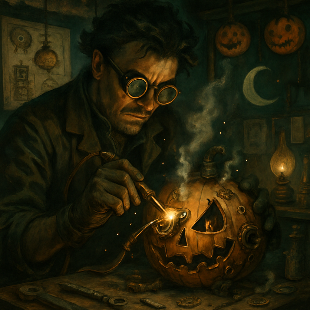 Clockwork Jack O Lantern Inventor Paint by diamonds art